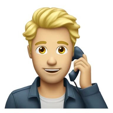 blond ful man calling phone sticker