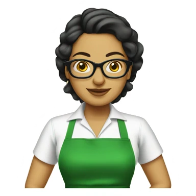 mexican lady green apron  with glasses cooking tacos sticker