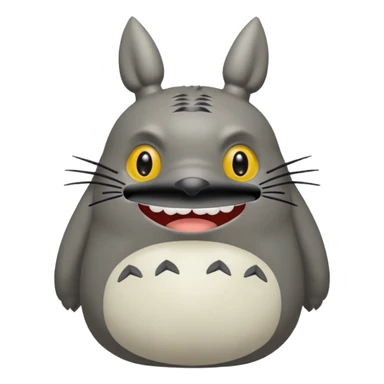 Totoro tierno que se parezca al real sonriendo tierno con uñas  sticker