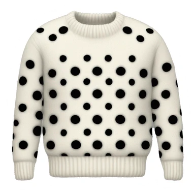 white wool sweater with black dots sticker
