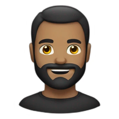 Homme chauve musclé avec une barbe noir sticker