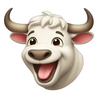 Cute Bull laughing out loud sticker