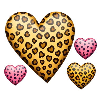 Hearts with leopard print  sticker