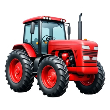 Red powerful Tractor sticker
