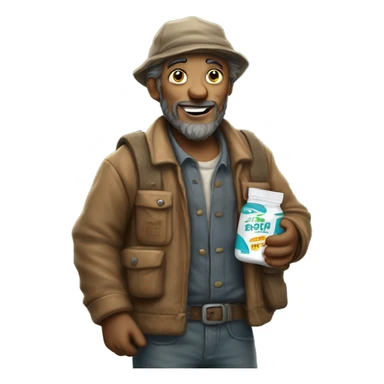 A hobo offering a breath mint sticker