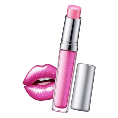 Glitter Light pink lip gloss container  sticker