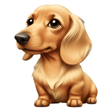 Miniature blonde long haired dachshund  sticker