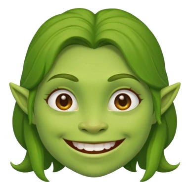 Fiona from Shrek, green ogre girl, happy sticker
