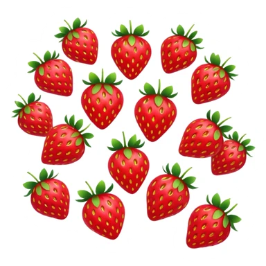 rainbow shining strawberries falling sticker