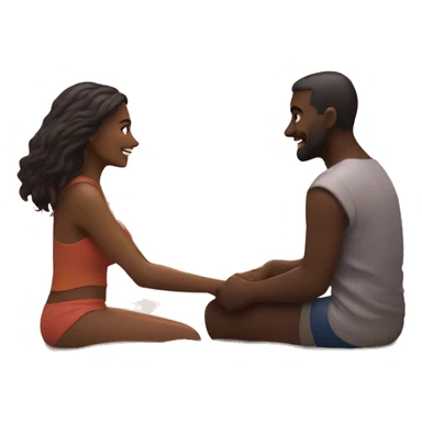 Beach sunset with man and woman sticker