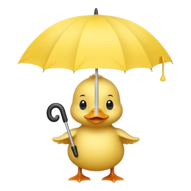 baby Duck holding white umbrella sticker