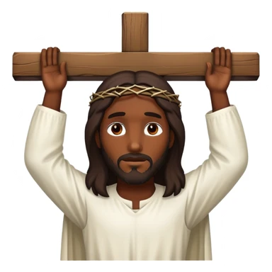Dark skin christ Jesus hung on the cross sticker