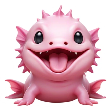 Cinematic Cute Yawning Axolotl Portrait Emoji, Head tilted slightly with a dramatic, wide-open yawn, showcasing smooth, pale pink skin with softly drooping feathery gills, eyes barely open in drowsy contentment, Simplified yet irresistibly adorable features, highly detailed, glowing with a soft, cozy glow, high shine, relaxed yet expressive, stylized with a touch of whimsy, bright and endearing, soft glowing outline, capturing the essence of a sleepy yet affectionate aquatic creature, so drowsy it feels like it could stretch out of the screen and curl up for a nap! sticker