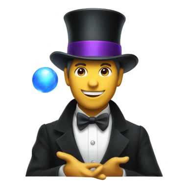 Magician pulling himself out of a top hat sticker
