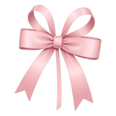 Single-loop thin and elongated ribbon bow, light pink, no double loops, minimalistic, elegant, sleek and slender sticker