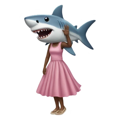 Shark with  a dress  sticker