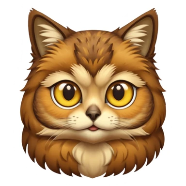 Buho gato defradado de amarillo y marron sticker