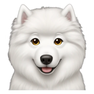 Samoyed and girl brunette hair pale skin sticker