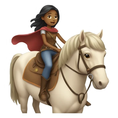 A brave girl riding horse sticker