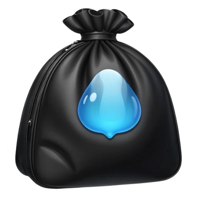 black inflated bag sticker