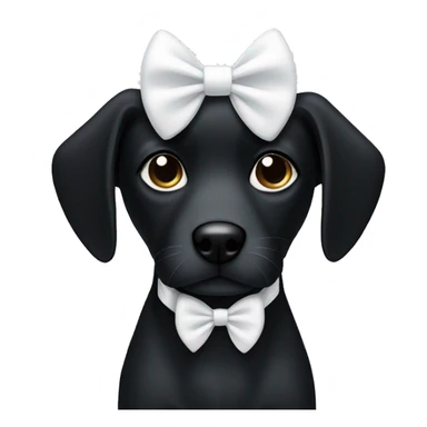 Black dog with white bows  sticker