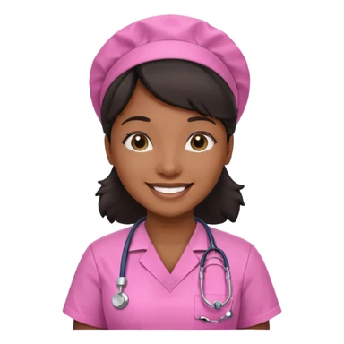 black Nurse wearing pink sticker