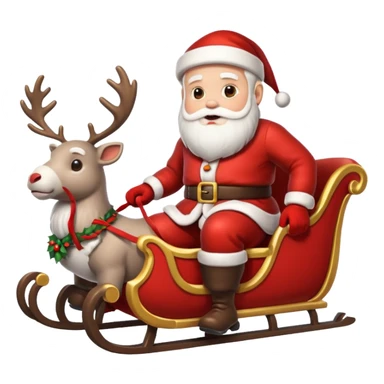 d'Eco de noël avec le père noël sur son traineau très réaliste sur un fond enneigé sticker