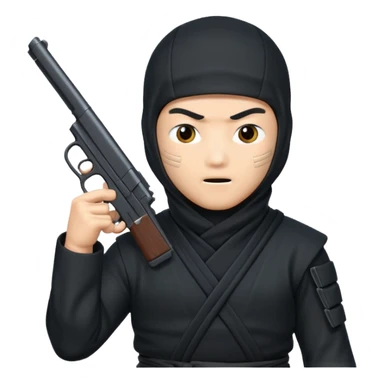 Dame un ninja sin boca con pistola  sticker
