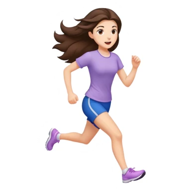 Brunette girl with pretty hair running sticker
