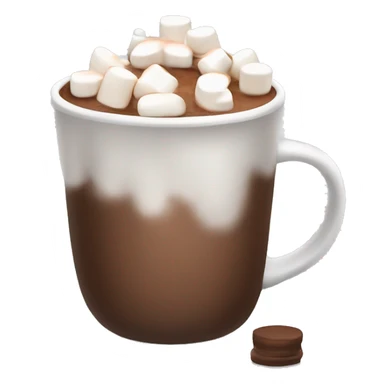 Hot chocolate with marshmallows in a mug sticker