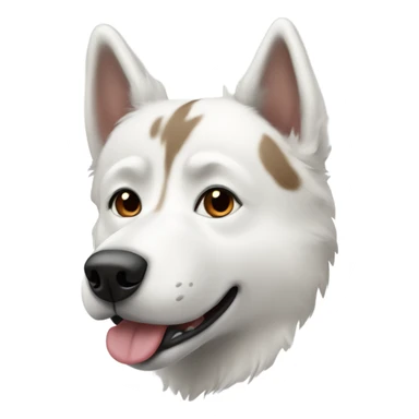 white husky dog with brown spots and black eyes sticker