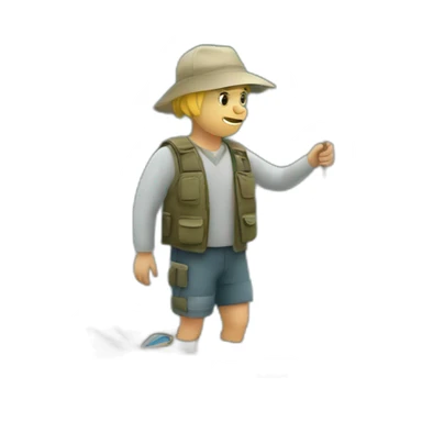 white fishing full body and lake must be shown sticker