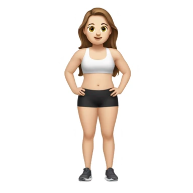 Chubby white girl with brown hair workout sticker