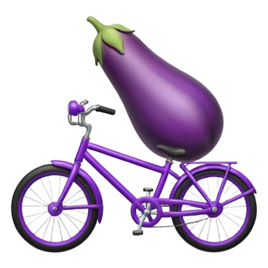 An eggplant riding a bike sticker