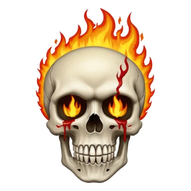 Soul Fire, in the style of gritty realism and your bleeding skull art sticker