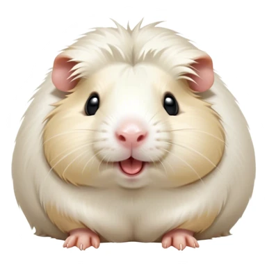 Cinematic Cute Yawning White Guinea Pig Portrait Emoji, Head tilted slightly with a dramatic, wide-open yawn, revealing a soft, downy white fur with tiny drooping ears, round dark eyes barely open in drowsy contentment, Simplified yet irresistibly adorable features, highly detailed, glowing with a soft, cozy glow, high shine, relaxed yet expressive, stylized with a touch of whimsy, bright and endearing, soft glowing outline, capturing the essence of a sleepy yet affectionate guinea pig, so drowsy it feels like it could stretch right out of the screen and curl up for a nap! sticker