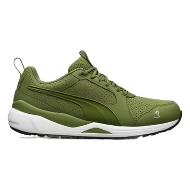 Olive green puma running shoe sticker