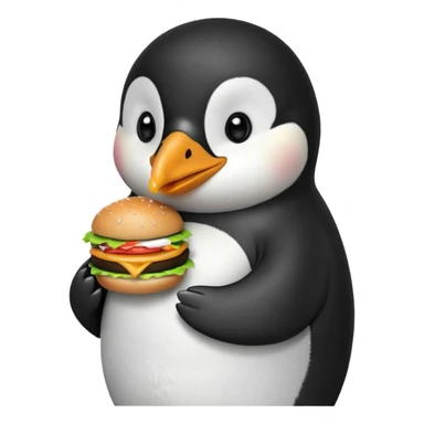 pinguino che mangia McDonald's  sticker