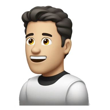 Dark haired white Man sending reaction gifs on his computer  sticker