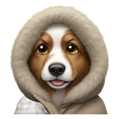 Dog with winter coat  sticker