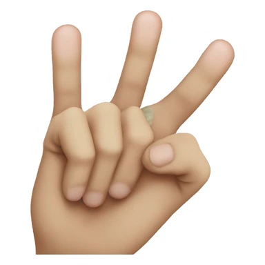 kiss with hand holding two fingers up sticker