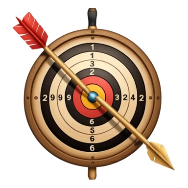 A target with an arrow in the center sticker