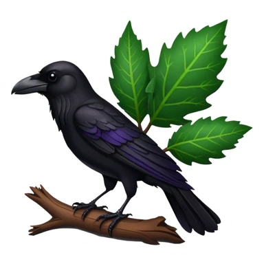 A raven holding a weirwood leaf sticker