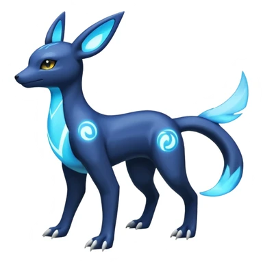 Manectric-Electrike-Lugia-Umbreon-Draco-Fakémon-hybrid-creature (full body), 4 legs sticker