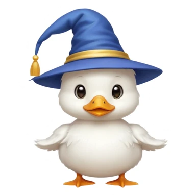 white baby duck with wizard hat
 sticker