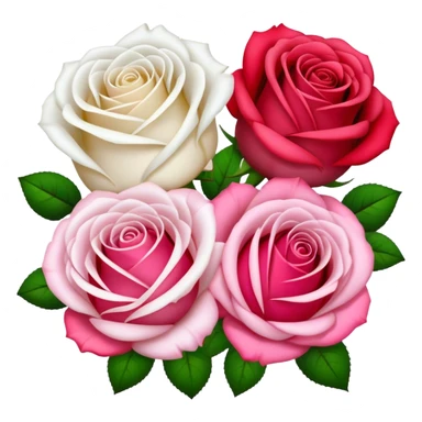 Red roses with pink roses and with white roses too. sticker