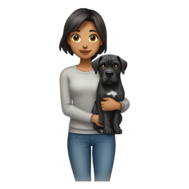 Girl with dog cane corso sticker