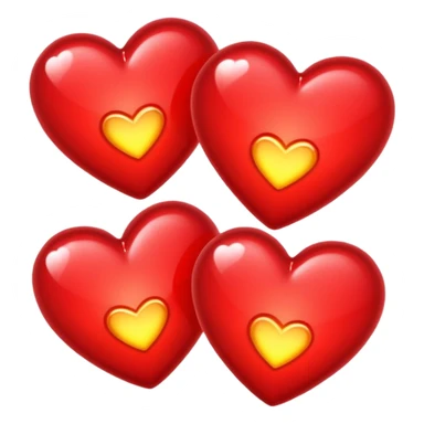 Red hearts glimmering lights  sticker