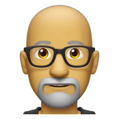 Tattooed bald man with beard and glasses like the Simpsons sticker