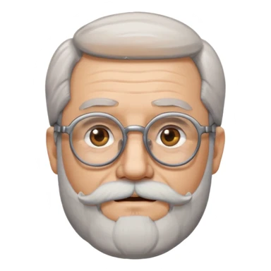 old man with beard and glasses sticker
